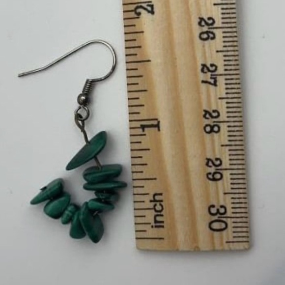 Malachite Nugget Strand Necklace (28”) & Earrings Set - Picture 5 of 5